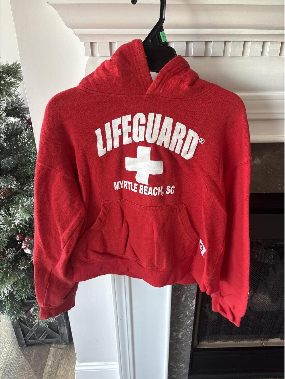 Lifeguard Myrtle Beach SC Red Pullover Hoodie Youth 14 16 Kids Youth Girls Boys